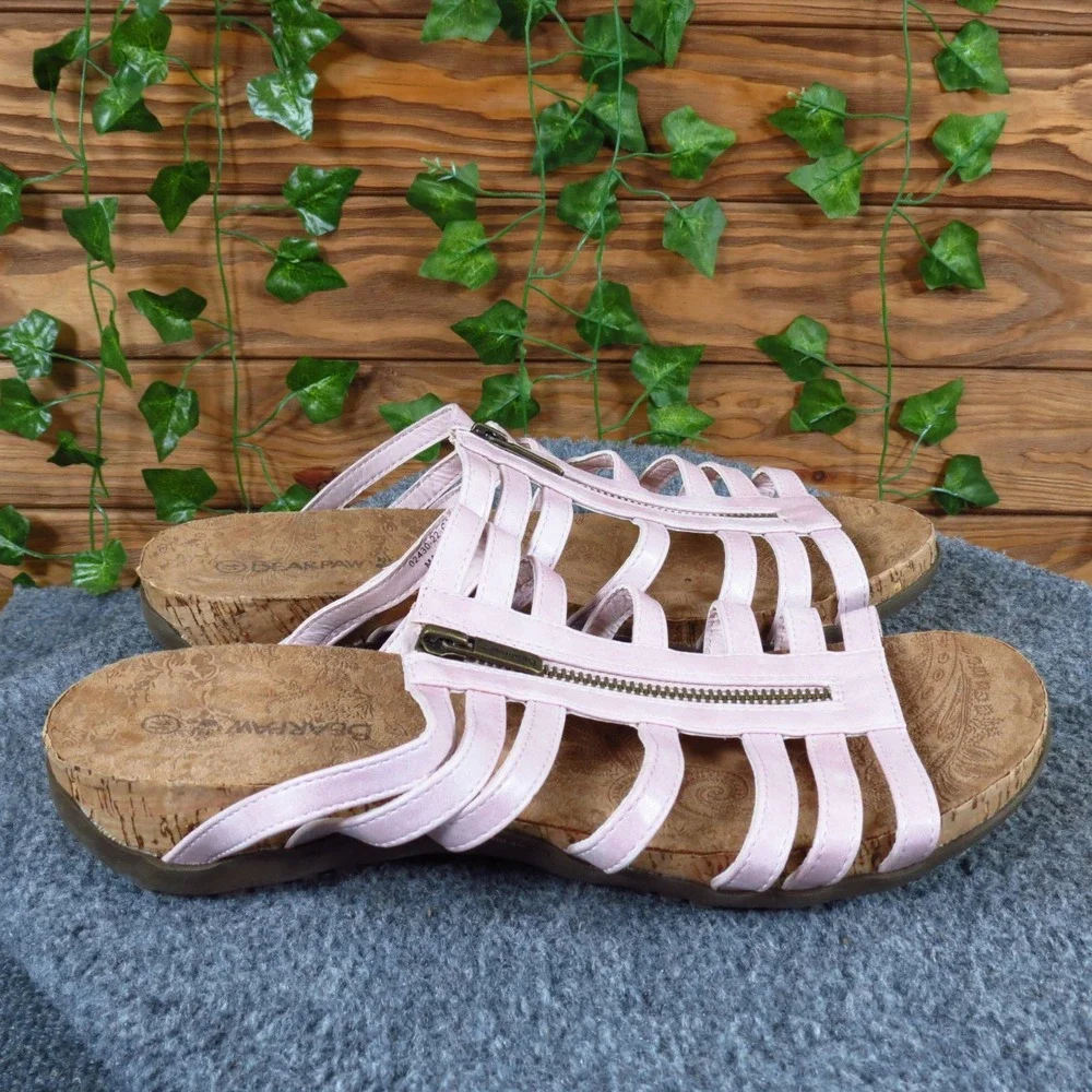 Bearpaw Sabrina Womens Gladiator Sandals Size 11 Casual Summer Pink Faux Leather